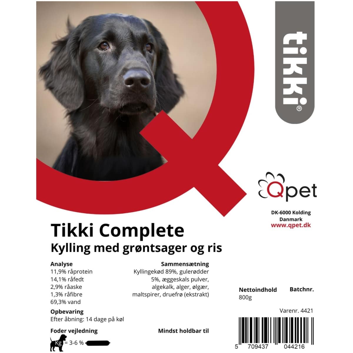 Tikki Complete, Kylling med grøntsager og ris, 800g - Billede 2